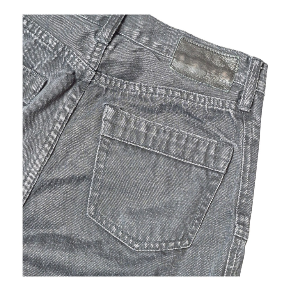 Polo Ralph‎ Lauren Women's 25 Moto Biker Cropped Zip Black Denim Jeans